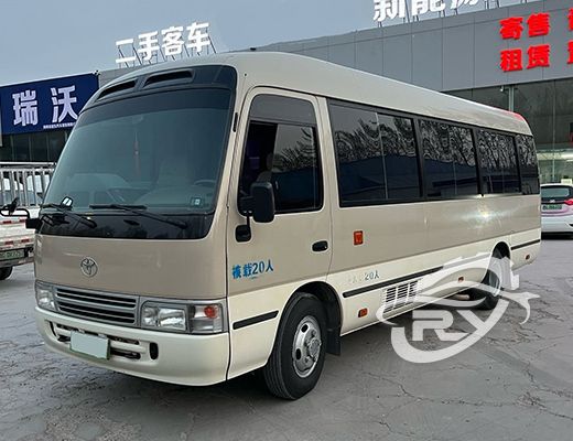 Used Toyota Coaster Bus 20 Seats With Electric Swing Door